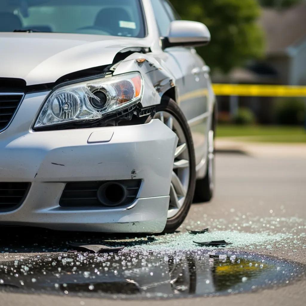 Car accident scene illustrating the concept of diminished value claims