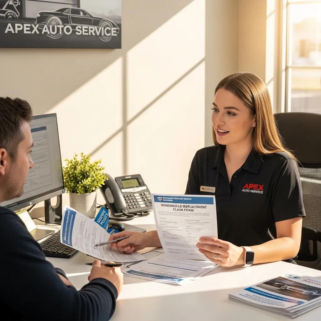 Prime Time Collision Center team member helping a customer with an insurance claim