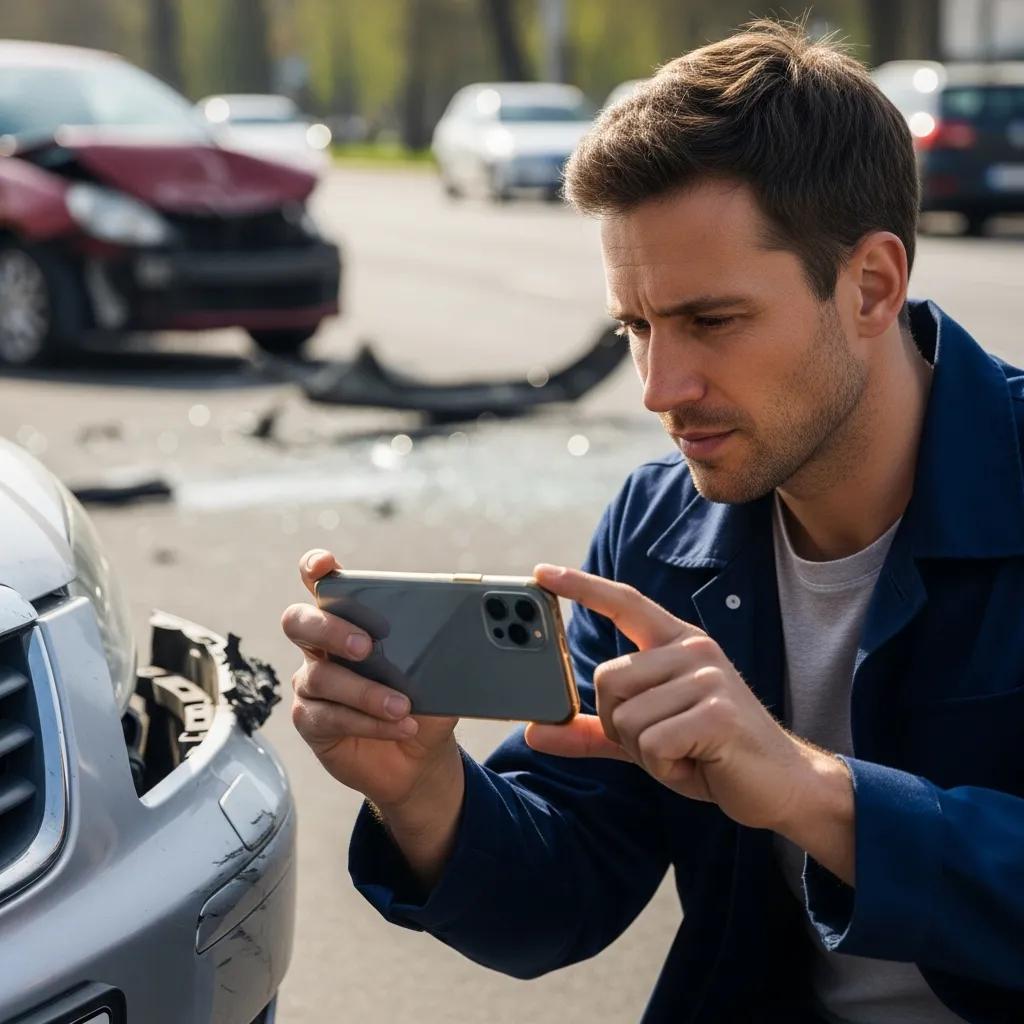 Person filling out an insurance claim form for auto body repair