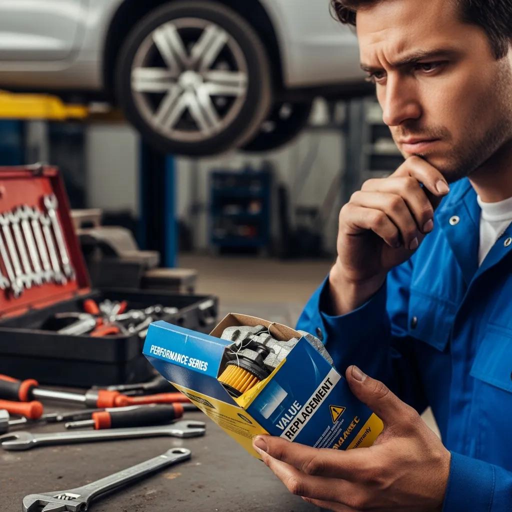 Technician inspecting an aftermarket part &mdash; verify quality before installation