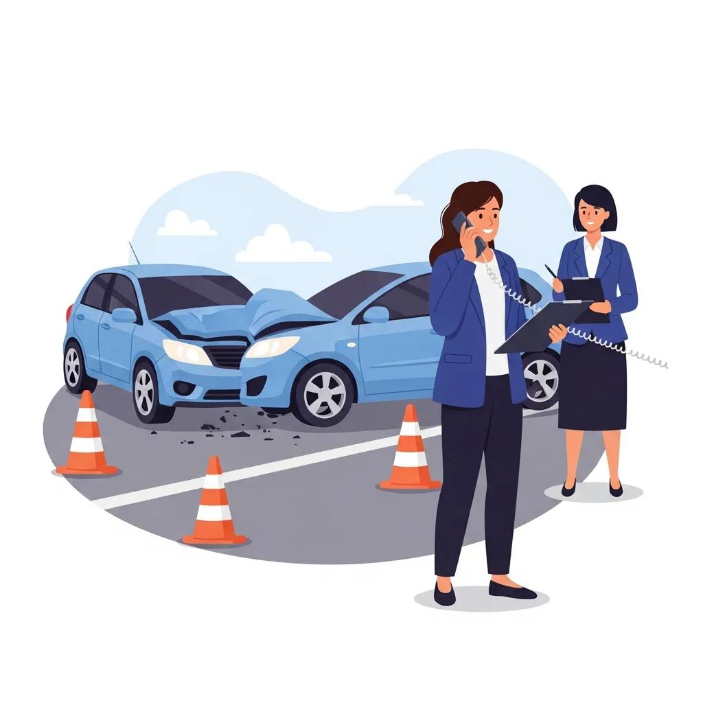 Person communicating with an insurance agent about a car accident claim process