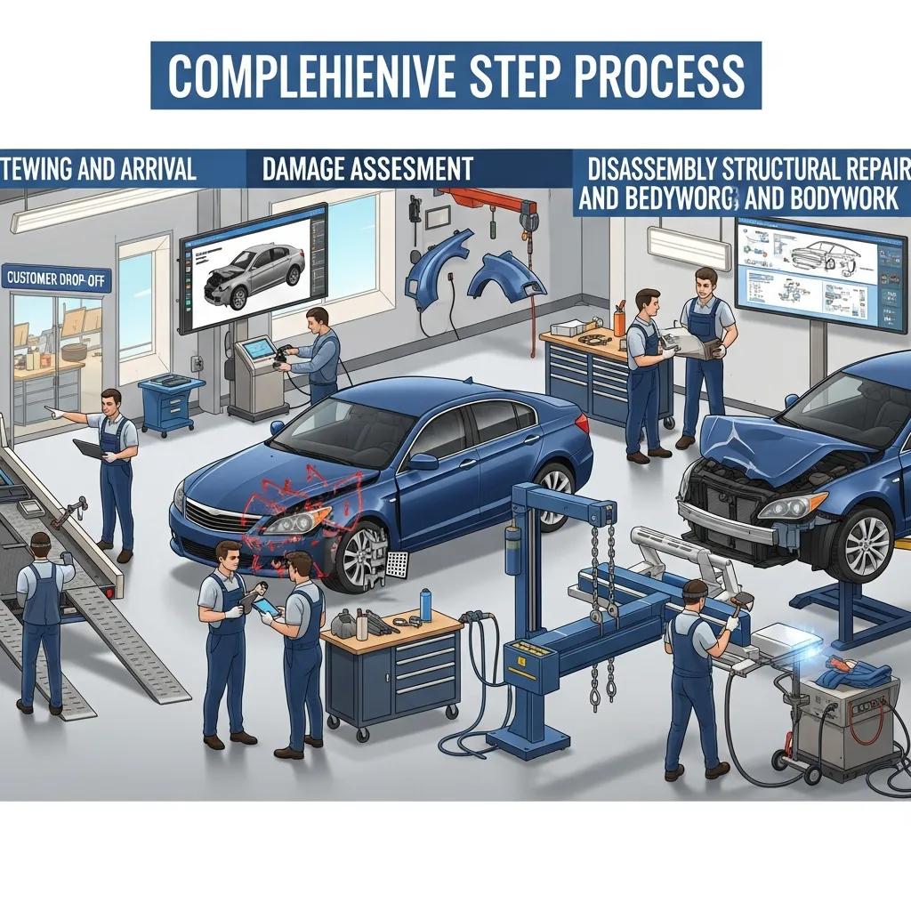 Visual guide to the collision repair process used at Prime Time Collision